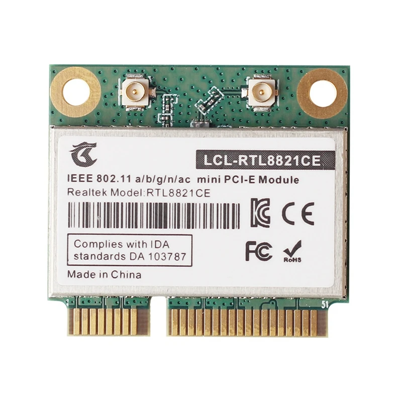 AU42 -RTL8821CE 802.11AC For Bluetooth 4.2 433Mbps 2.4Ghz/5Ghz Dual Band Mini Pcie Wifi CARD RTL8821 Support Laptop/PC