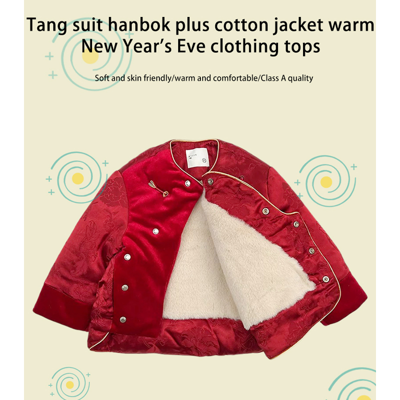 New light luxury custom tang suit hanfu cotton jacket warm New Year's Eve clothing coat factory direct wholesalers