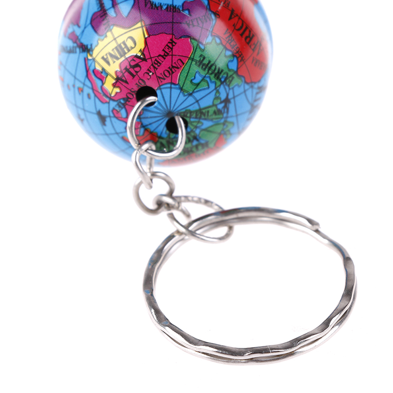 2Pcs Newest Globe Keychain Handmade World Map Planet Earth Geography Key Chain Glass Dome Keychains
