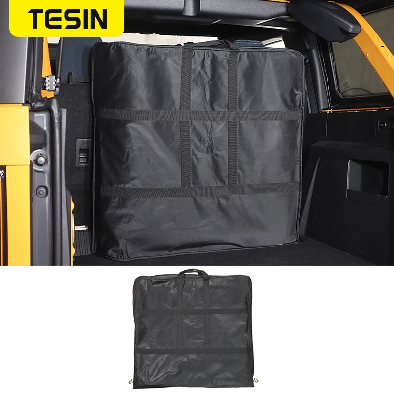 TESIN Hard Top Storage Bag For Ford Bronco 2021 2022 Car Trunk Storage Organizer Bag with Grab Handle Accessories Interoir Parts