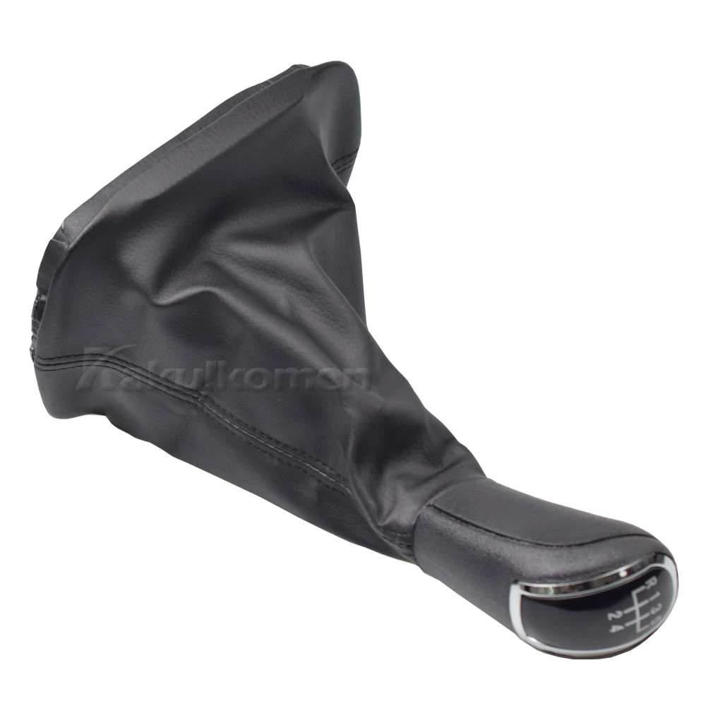 1 For Skoda Fabia 1999 2000 2001 2002 2003 2004 2005 2006 2007 2008 Car-Styling 5 Speed Gear Stick Shift Knob ddmysmile Leather Boot Smile