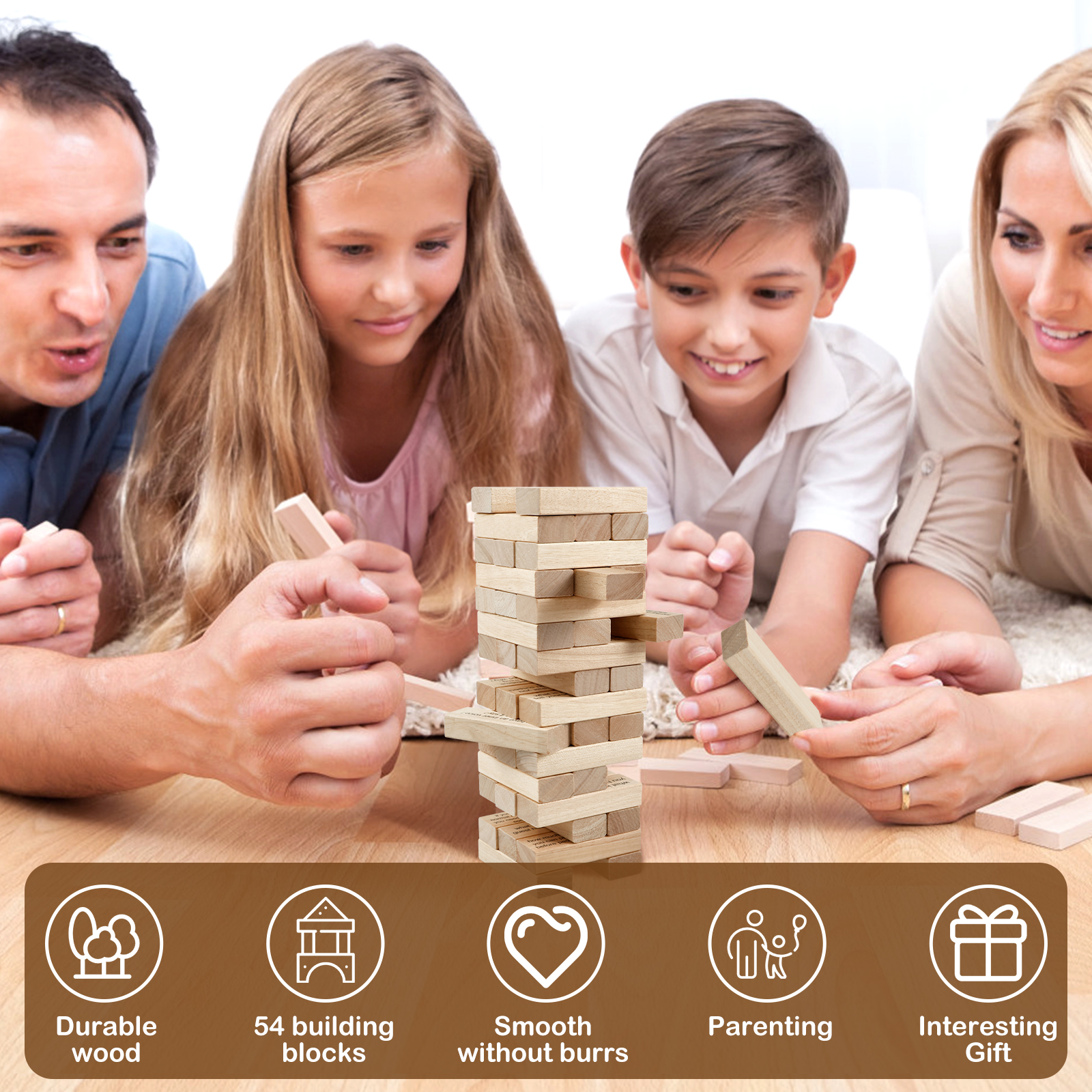 Questions Tumbling Tower Game Set Wooden Tower Stacking Blocks Game Funny Tumbling Tower Game Stacking Brick Blocks Icebreaker