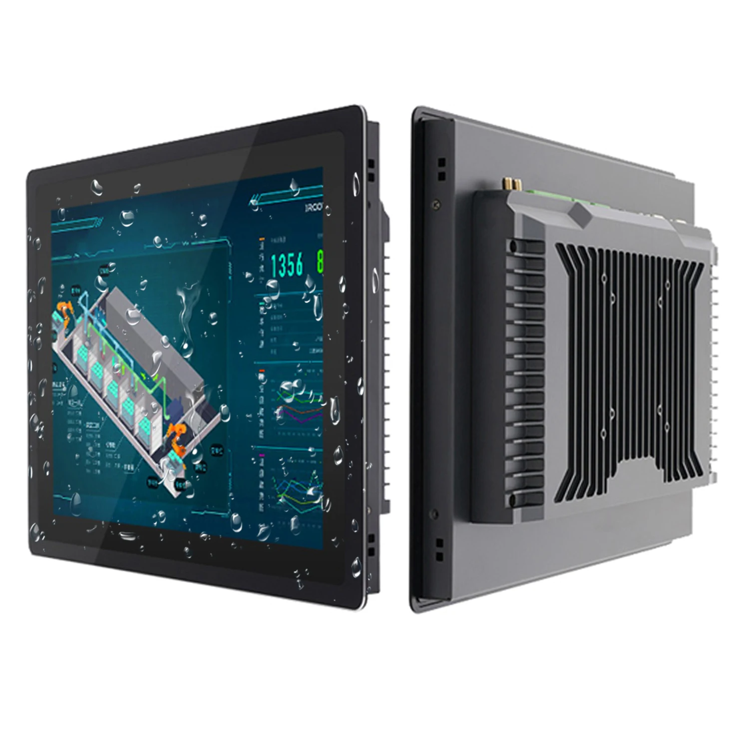 10 12 Inch Industrial Mini Tablet PC 15" Embedded All In One Computer with Capacitive Touch Screen with 512G SSD RS232 COM WiFi