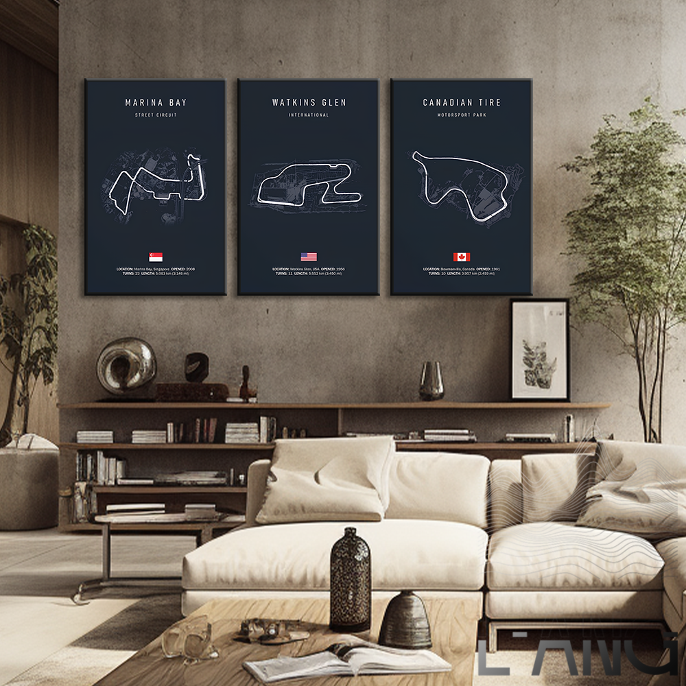 Monaco Track Formula F1 Circuit Canvas Painting Wall Art Nordic Poster Aesthetic Motorsport Race Picture for Home Decoration