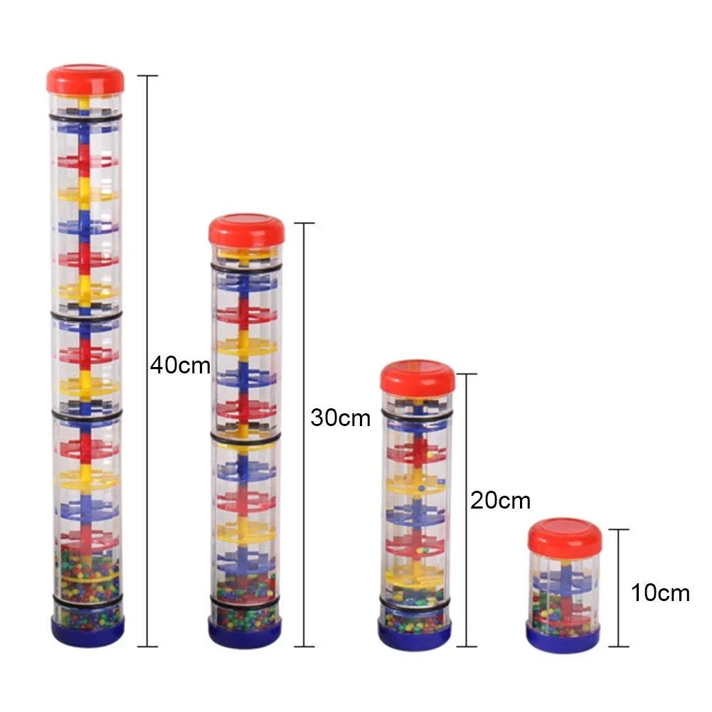Montessori Baby Rain Stick Maker Hourglass Music Hand Shaking Rattle Baby Sensory Educational Toys Musical Instrument Fun Gifts