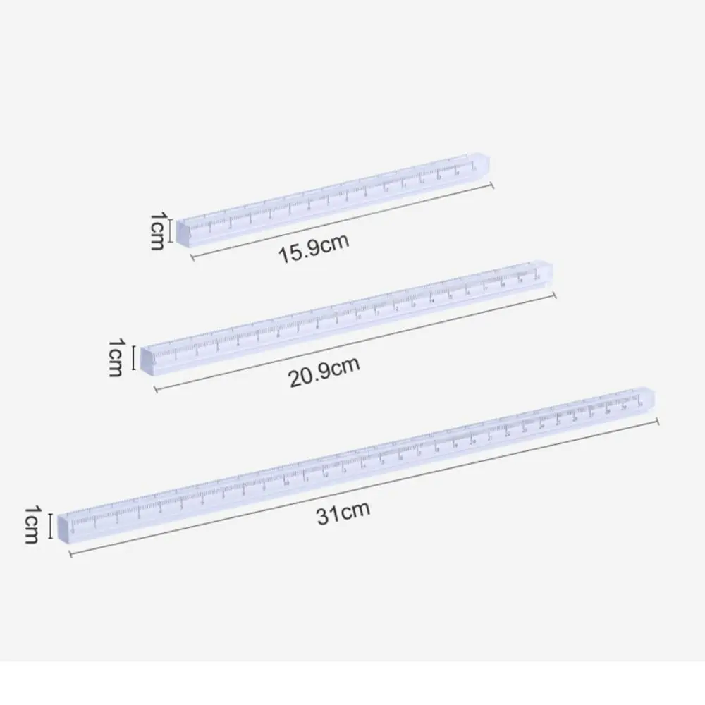 Transparent Straight new Ruler Creative 15/20/30CM 2025 Acrylic Quadrangular Ruler Cube Ruler Creative Stationery