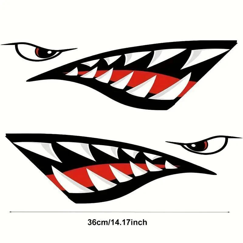 1set 2pcs Car stikers Car Automobiles Body 2025 DIY Stickers Kayak Shark Sticker Waterproof Stickers Decal new Canoe Dinghy Marine Boat