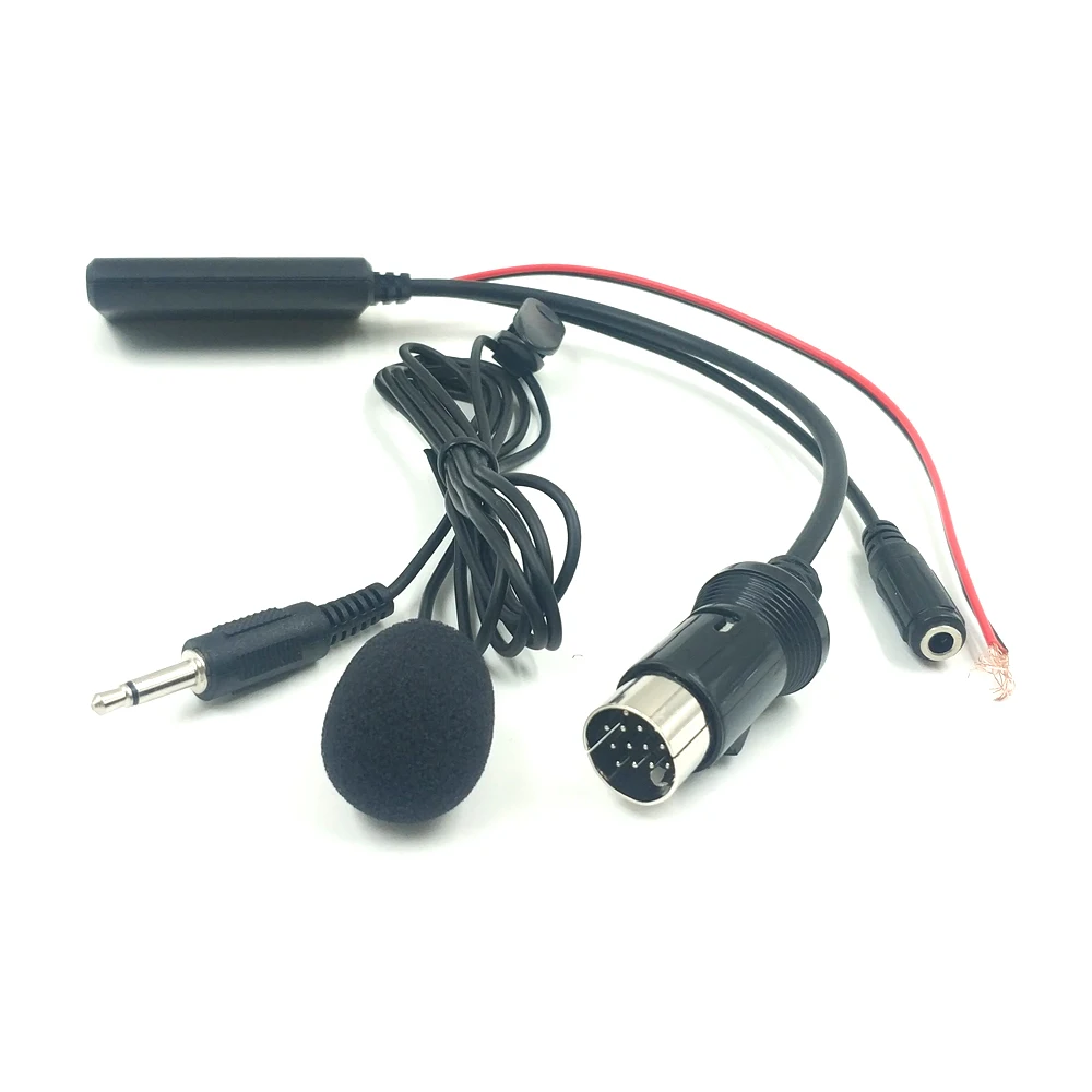 Biurlink Car Bluetooth AUX Cable Microphone 2025 Handsfree Adapter new For Kenwood Radio 13pin Port Bluetooth Audio Cable