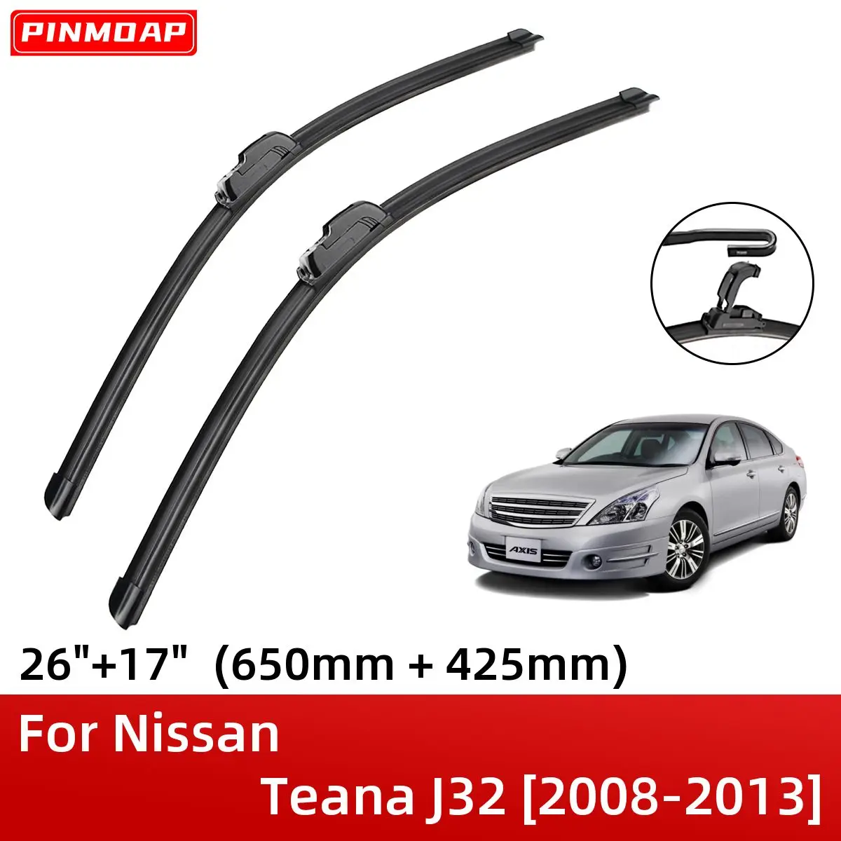 J31 For Nissan ddmysmile Teana J32 L33 Front Windshield Wiper Blades Brushes Cutter Accessories 2008 2009 2010 2011 2012 2013 2014 2015 Smile