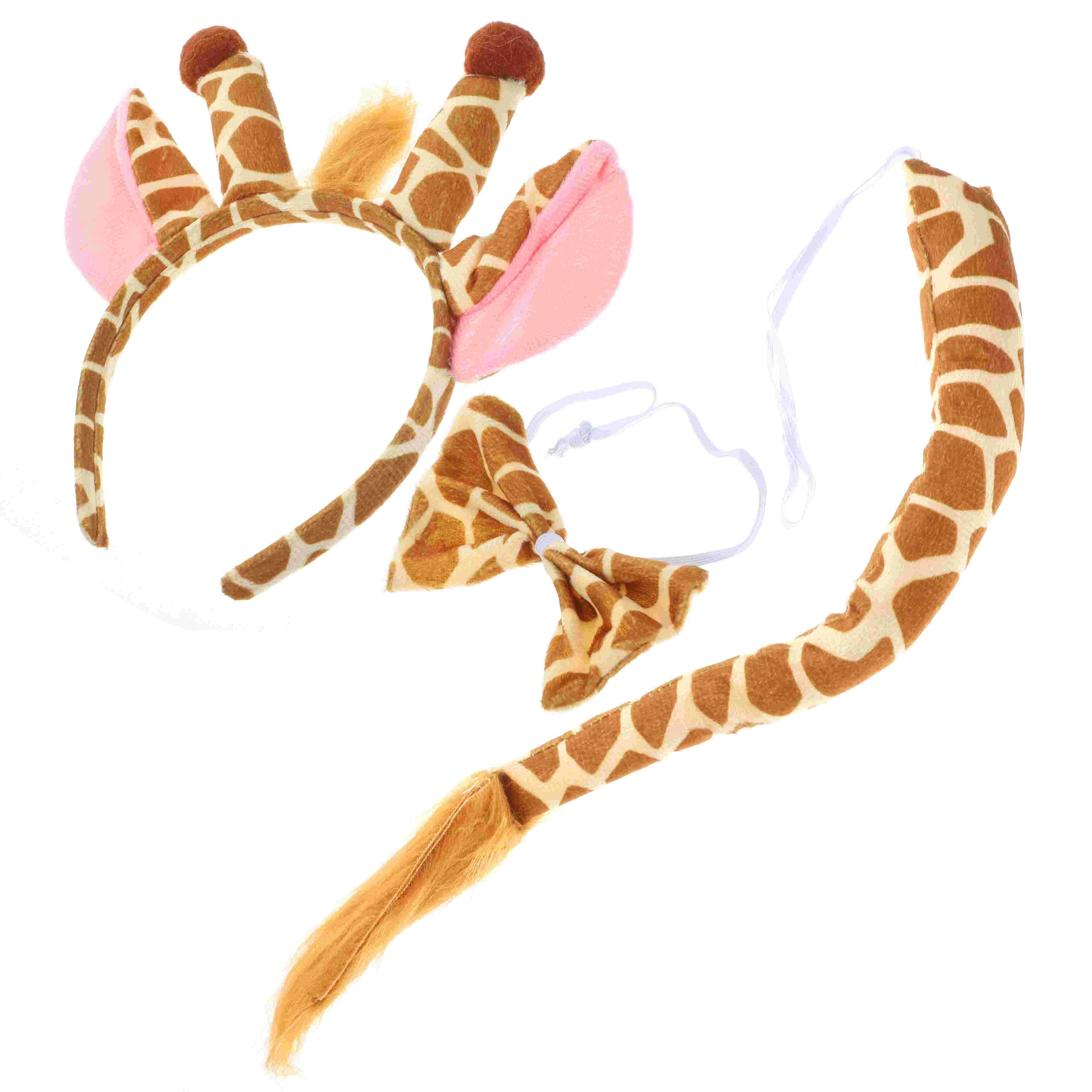Tail Cosplay Headbands Animal Kids Accessories Plush Ears Decorative Costume Role Outfits Giraffe smile
