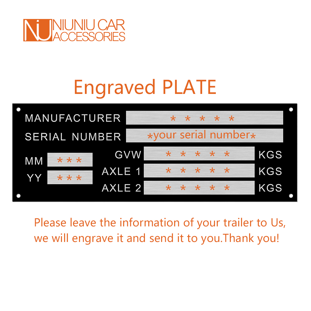 Blank or Engraved Aluminum Vehicle ID Tag 2025 Trailer Weight Plate Smart new Car Box Boat Bike VIN Chassic RV Camper Parts
