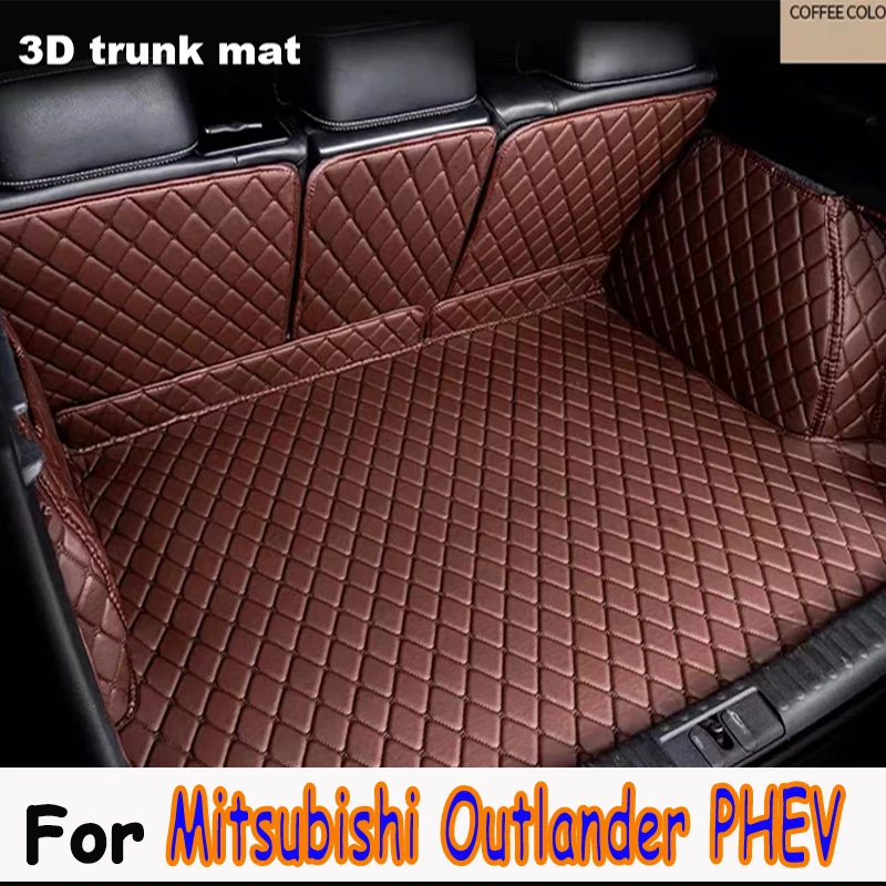 Car Rear Trunk Mats For Mitsubishi Outlander PHEV GN 2022 2023 2024 5seat Leather Car Trunk Storage Pad Car Accessorie Interior