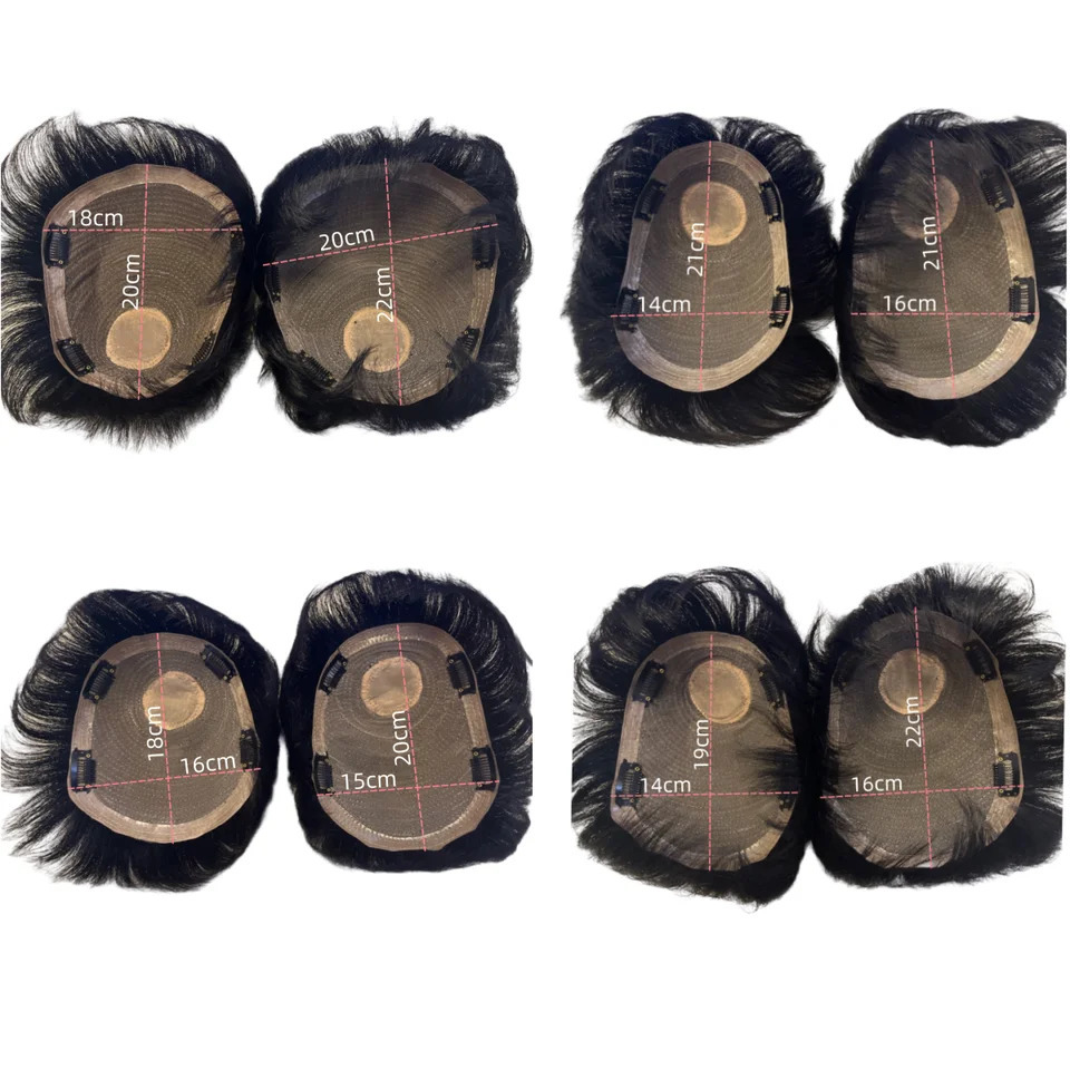 Prosthetic Hair Male 100% Human Hair Toupee Wigs for Man Replacement System Mens WIg Real Hair for Baldness Cover White Hair 241108