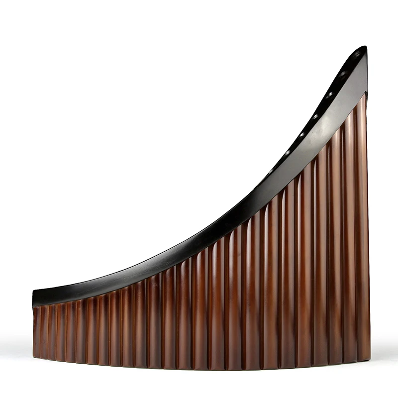 Flute Wood Handmade Bamboo C Key Brown Pan Flute Traditional Russian Woodwind Instrument 25 Pipes smile