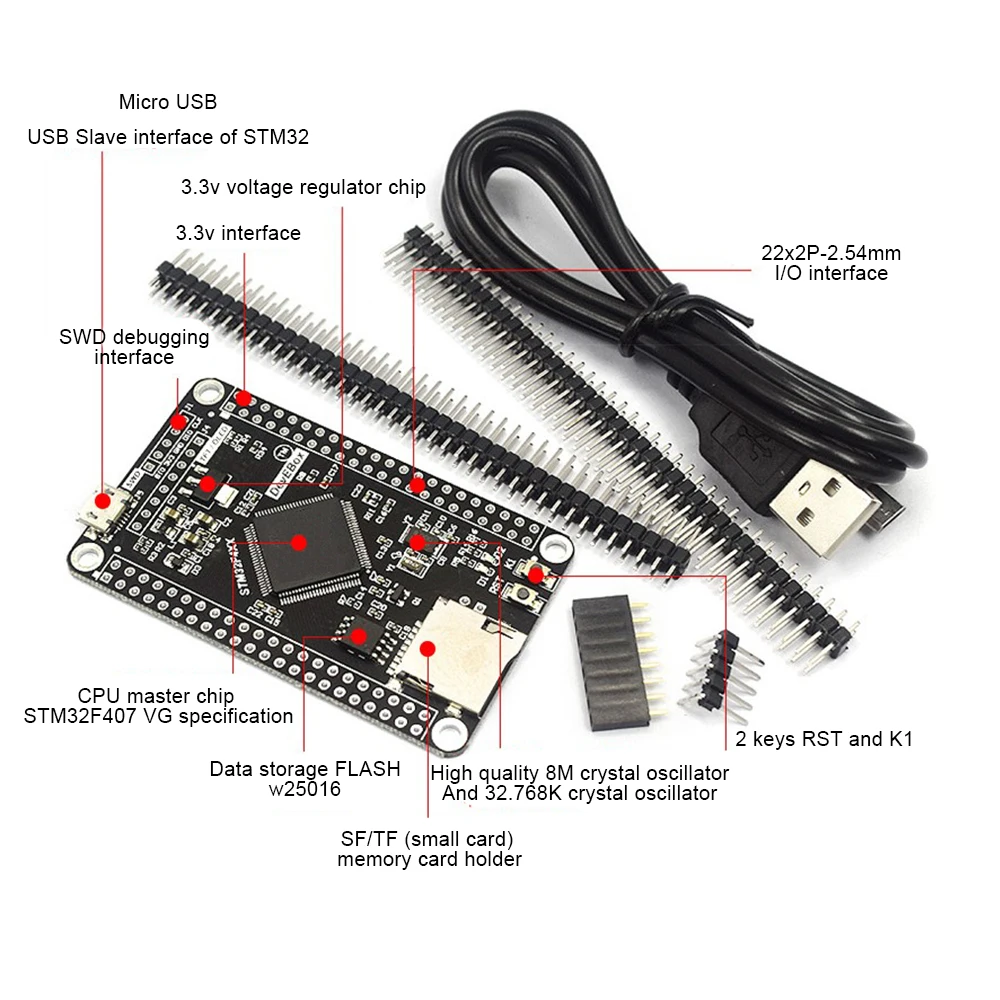 STM32F407VET6 STM32F407VGT6 STM32 System Core Board STM32F407 Development Board F407 Single-Chip Learning Board
