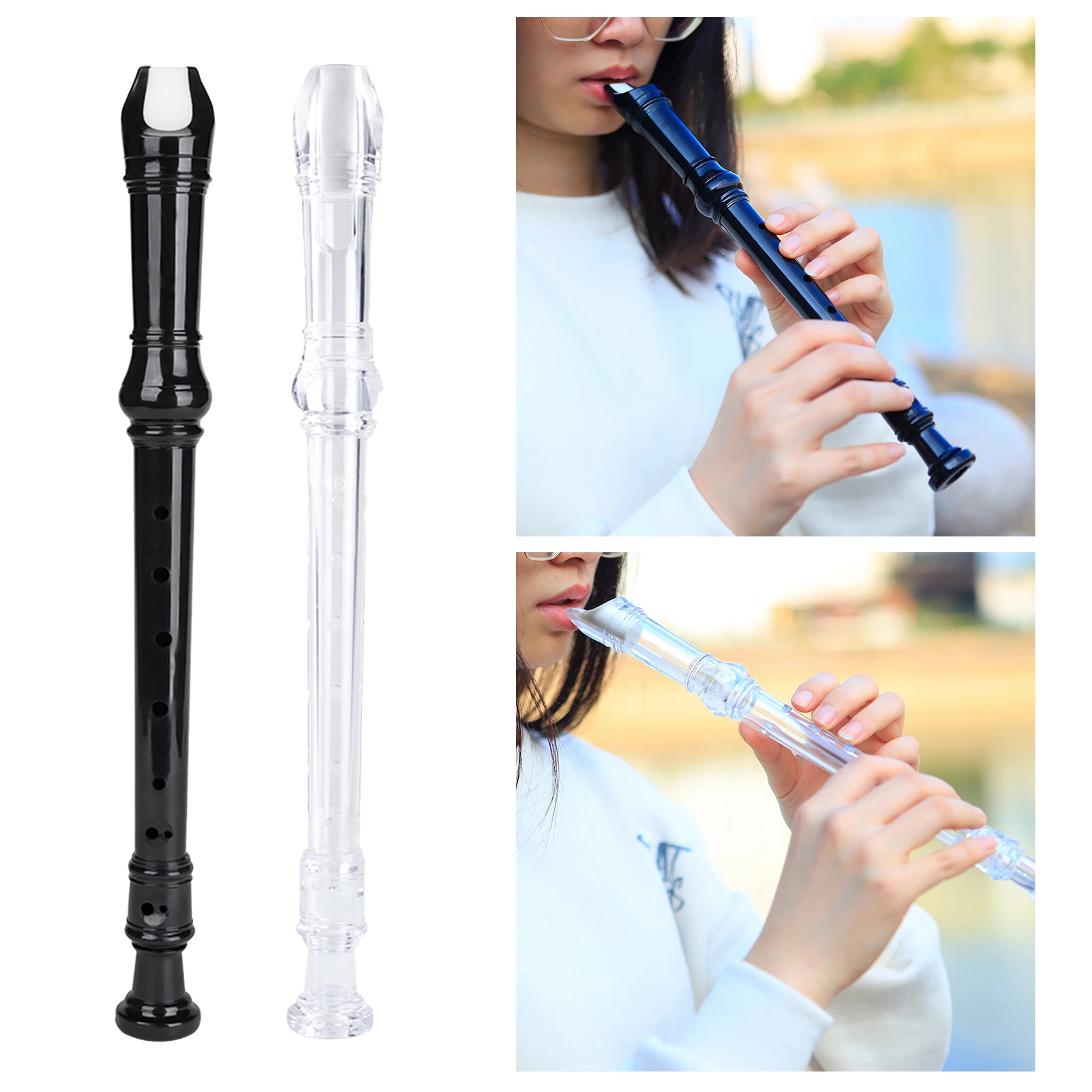 8 8-Hole ABS Professional Hole Soprano Recorder Key from G Long Flute smile