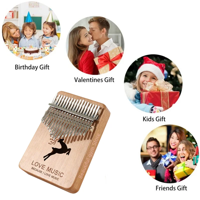 17 Keys Thumb Piano High Quality Handguard Wood Mahogany Mbira Body Musical Instruments Kalimba Piano Creative Music Box