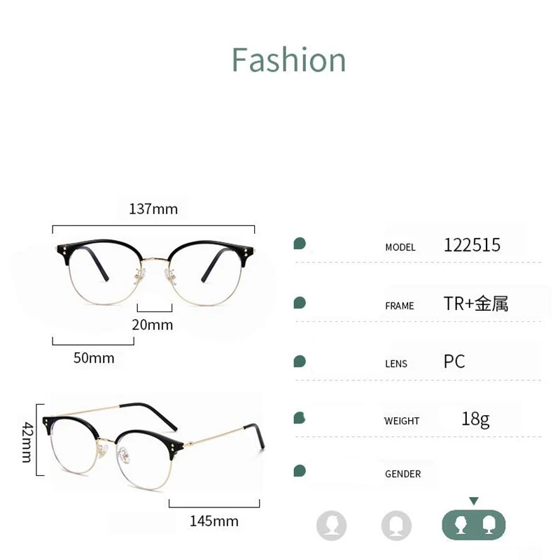 0 -0.5 -0.75 To new -6.0 Half Frame Round Nearsighted Glasses For Women 2025 TR90 Blue Light Blocking Hyperopia Eyeglasses +0.5 To +4.0