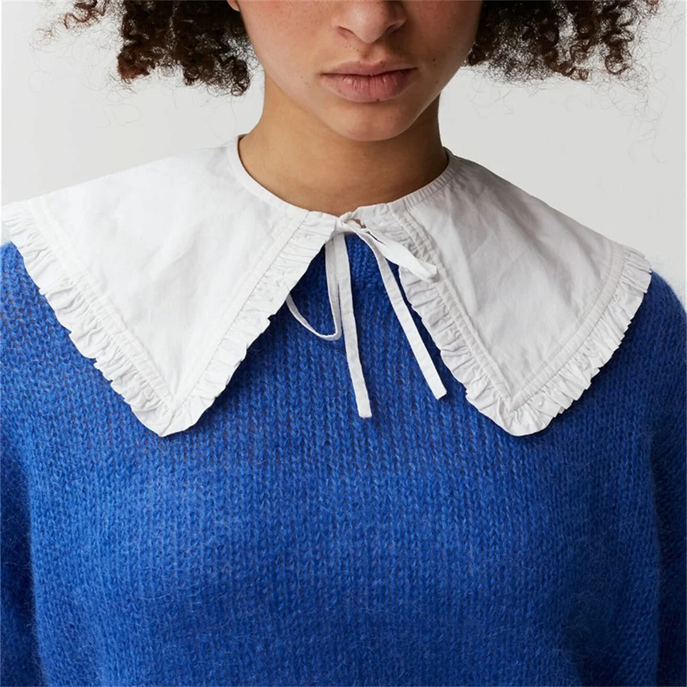 Fake Cute Women's Collar Pony Cat Print Pleated Lace-Up ddmysmile All-Match Female Small Shawl Smile