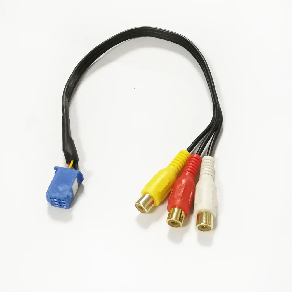 Biurlink Car RCA Adapter VTR Cable For Toyota 6 Pin Blue AV Port