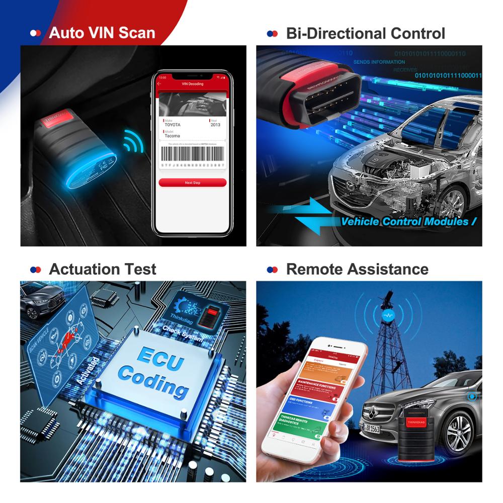 2024 ThinkDiag hot July ver Bluetooth Code Reader OBD2 Scanner Andriod IOS Diagnostic Tool OIL Reset Service Instead of EasyDiag