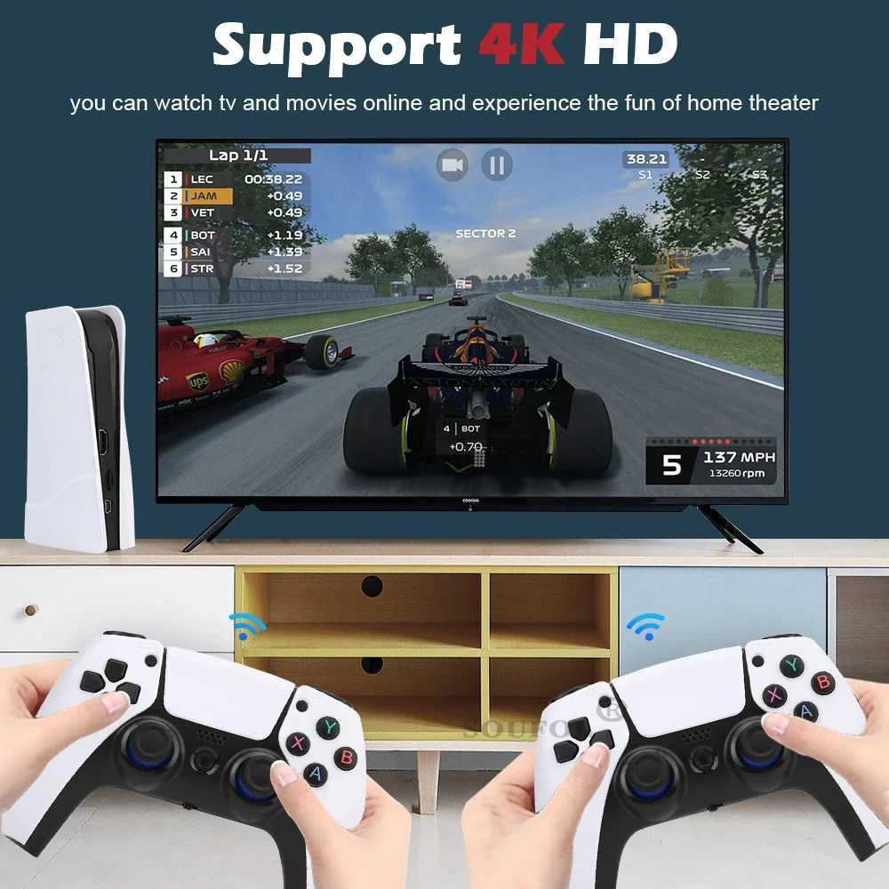 GB5-P5 New Video Game Console 64GB/128GB 40000 Games HD TV Game Box 5 PS1/PPSPP/MAME Arcade Game Stick Two Game Boards Y241109