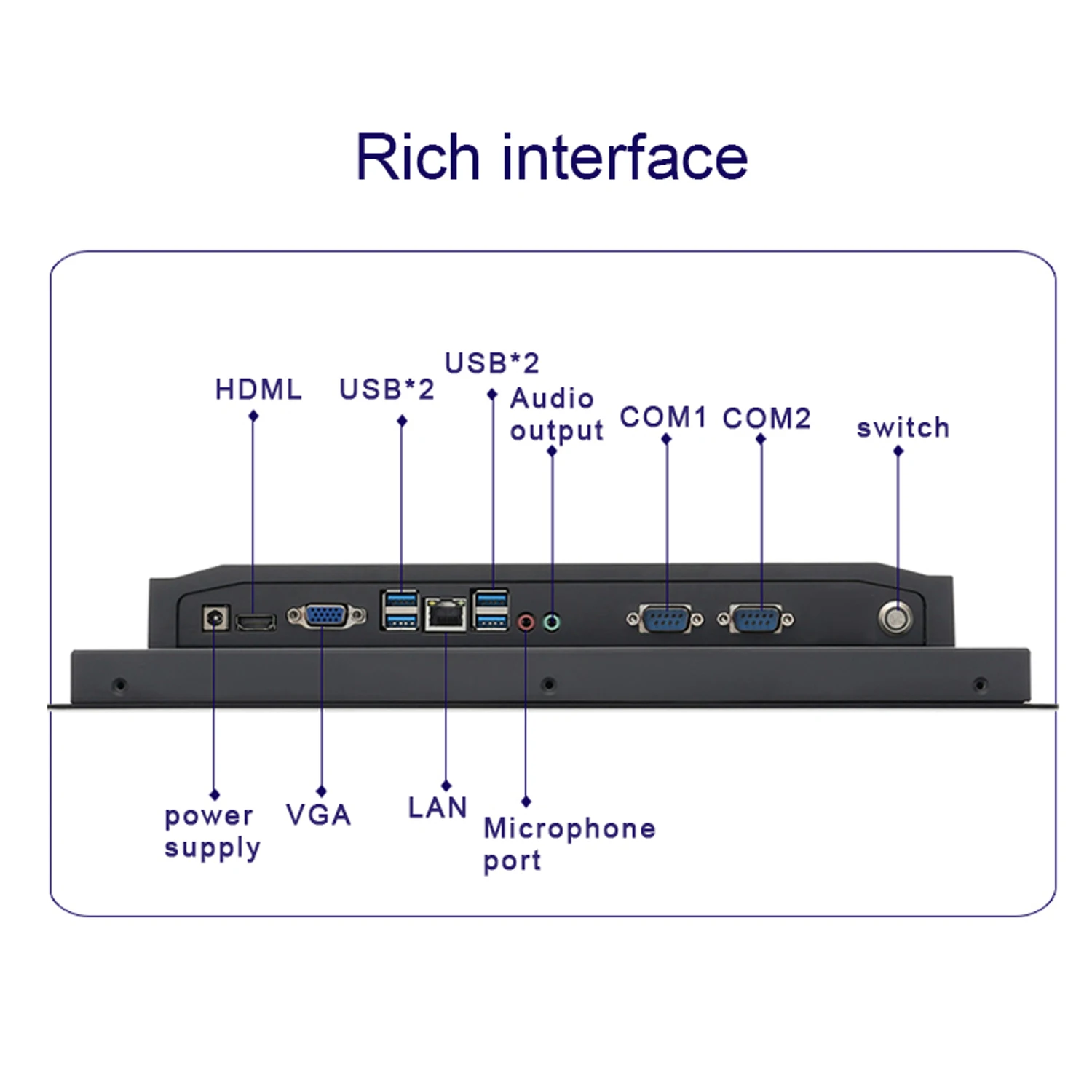 10 12 Inch Industrial Mini Tablet PC 15" Embedded All In One Computer with Capacitive Touch Screen with 512G SSD RS232 COM WiFi