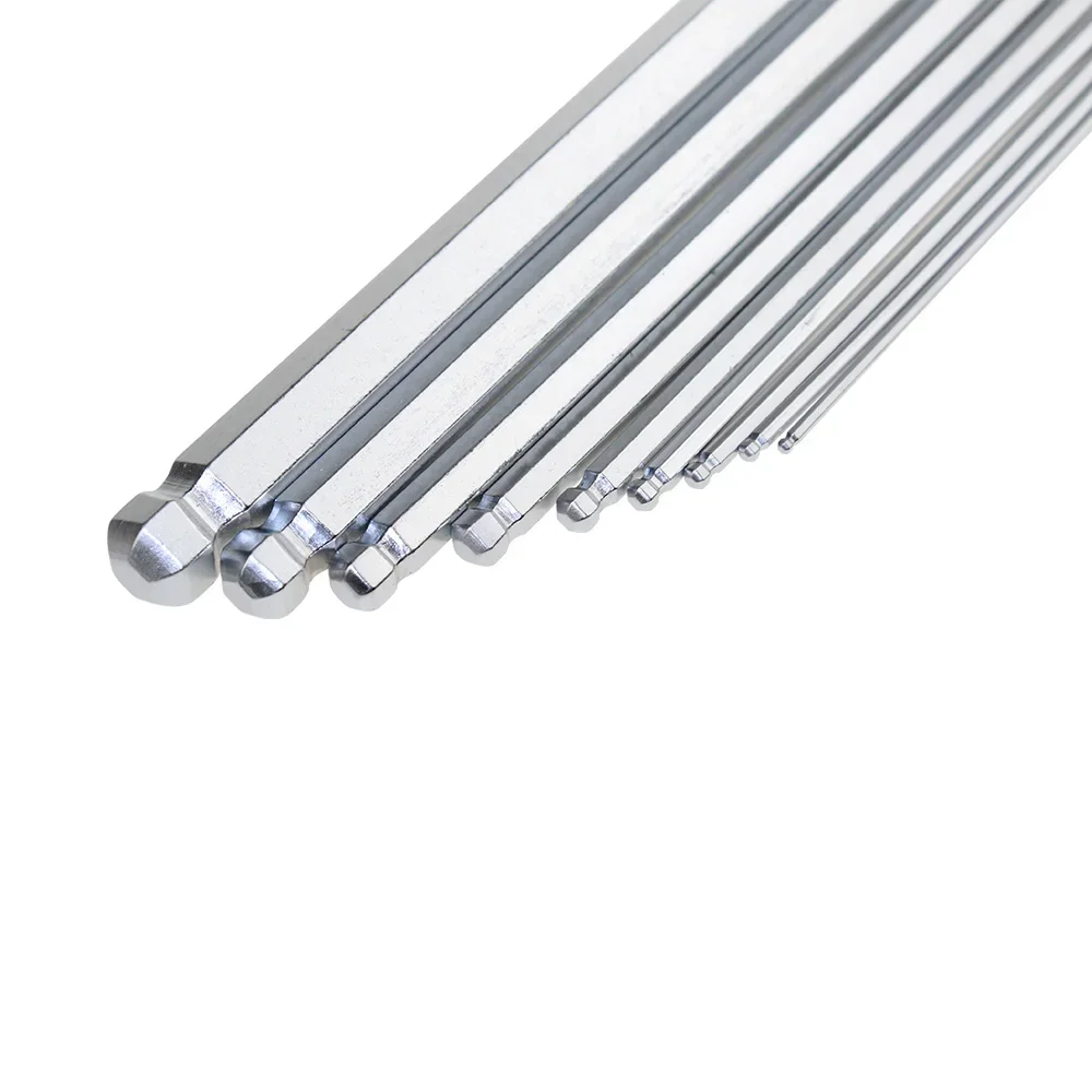 Allen 2025 Wrench Hex Key 9PCS Set METRIC SAE Standard Short Long Arm CRV new Steel For Bicycle Motorcycle Repair Tools