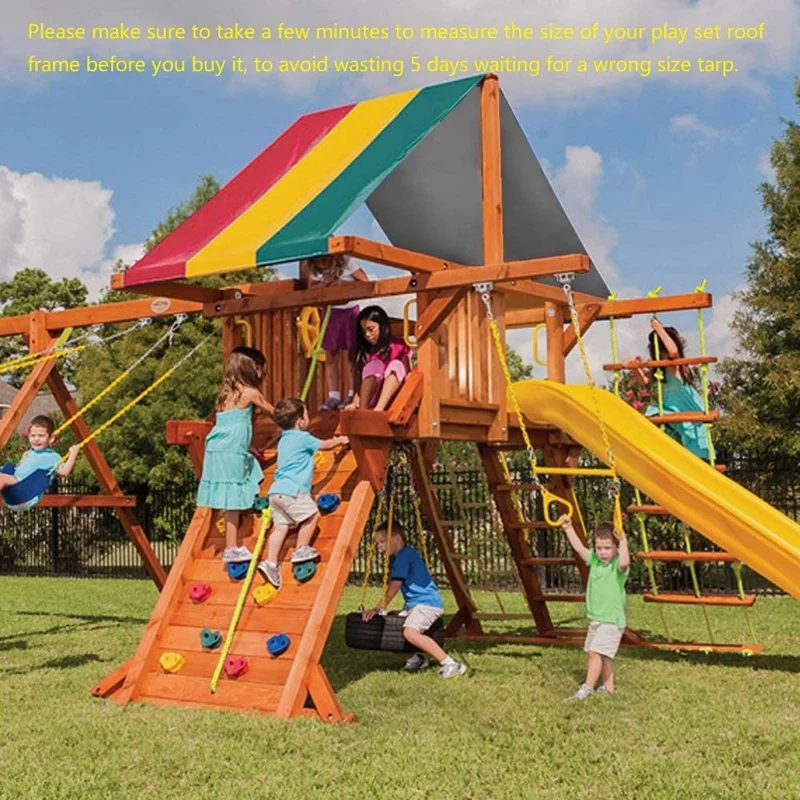 X 90 Inch 52 Inch Swing Set Replacement Tarp For Play Set Outdoor, Multi-Color smile Outdoor,