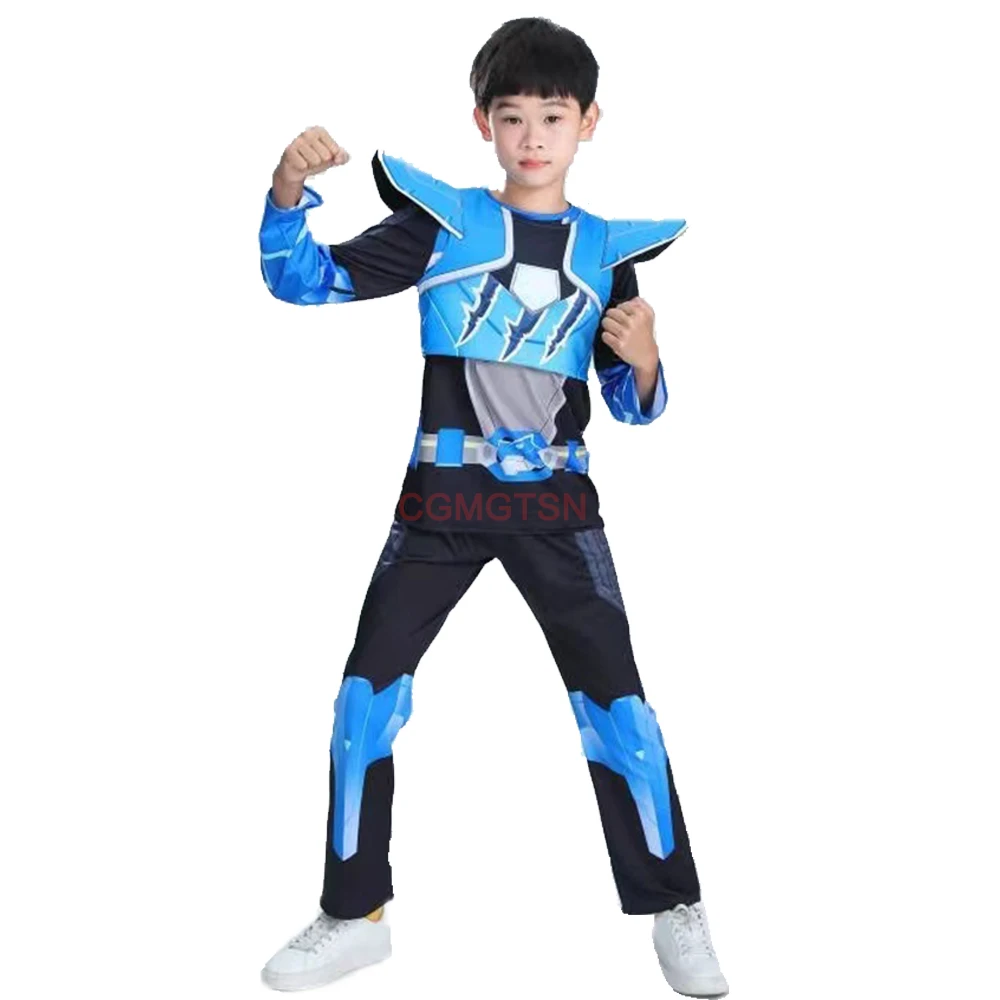 JXHJHBW Kids Mini Force X Cosplay Costume VOLT SAMI LUSI MAX Role play Top and Pants Mask Suit Halloween Party Fancy Dress