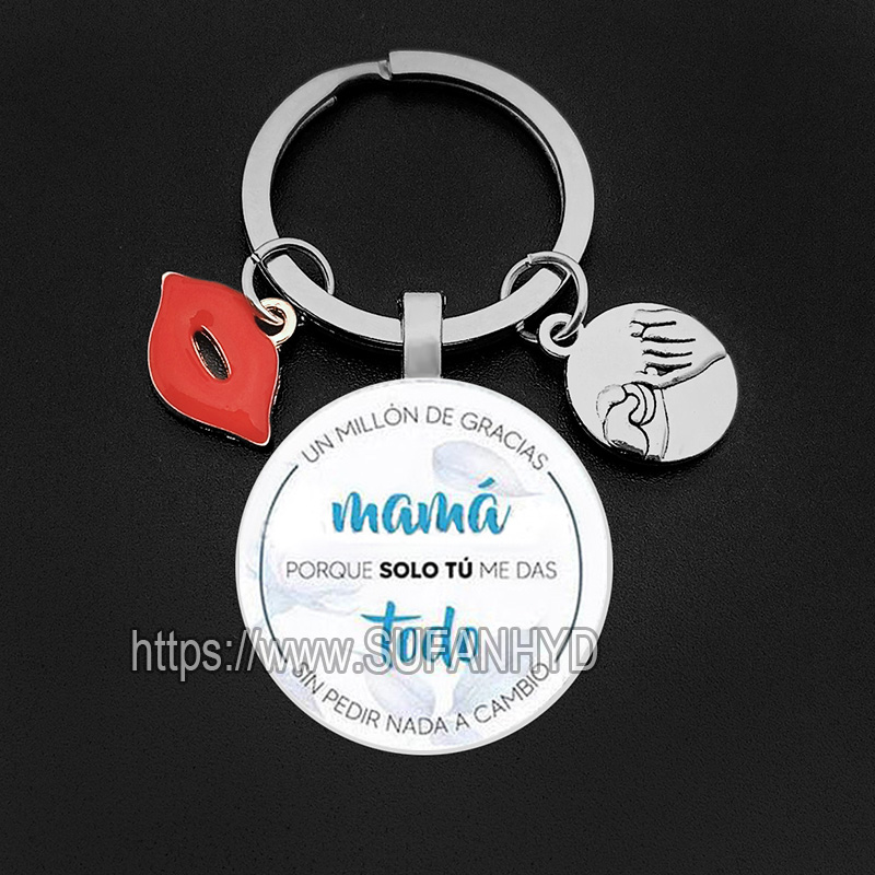 ae Spanish Keychain Mom In Super Mother Keyrings Key Holder for s Day Gift
