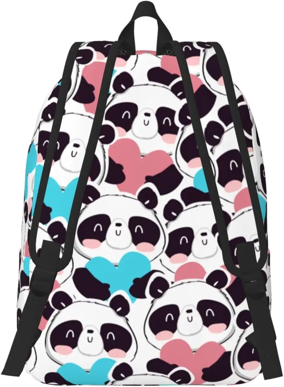 Backpack Casual Lightweight Panda Laptop Backpack Men Women Travel Bag Outdoor Canvas Daypack smile