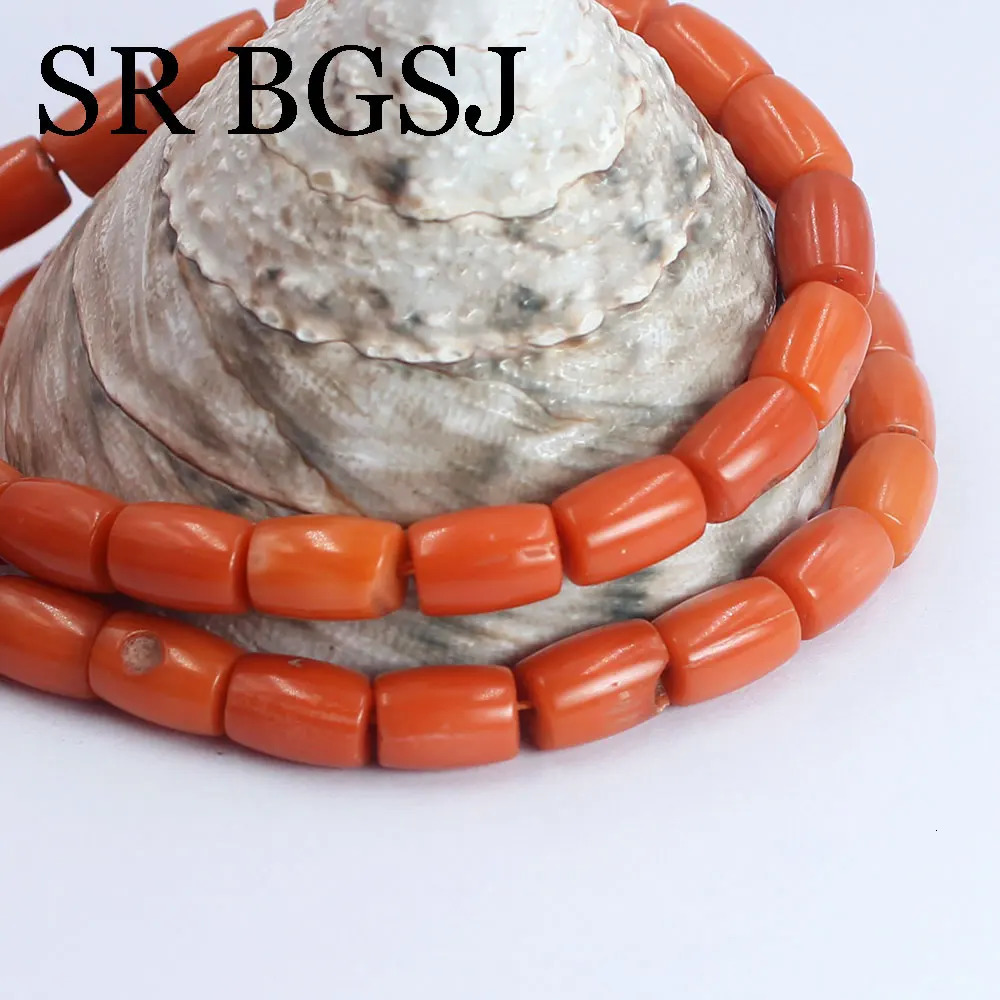 Natural Orange Coral Gemstone Irregular Chip Roller Falling Rice Loose Beads Used for Jewelry Making DIY Bracelet H 241108