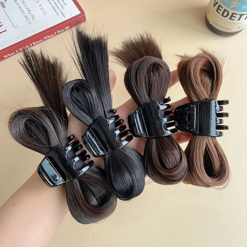 Top Ponytail AISHG Wig Hair Claw Clips for Women Synthetic Short Straight Invisible Wig Hair Clip Hairpin Girls Hair Accessories smile