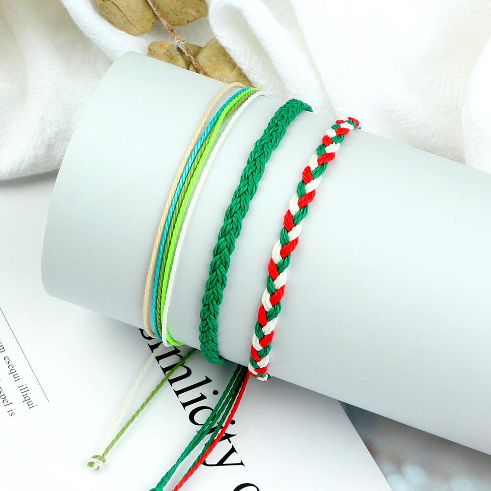 Set Handmade Knot Red Wax String Braid Bracelets Couple Adjustable Men Women Bohemian Waterproof Bangles Friendship Jewelry Gift