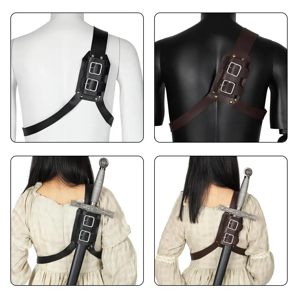 Sword Medieval Shoulder Strap Holder Sheath Scabbard Medieval Holster For Adult Men Larp ddmysmile Knight Rapier Belt Gear Cosplay Smile