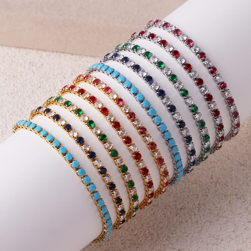 Cubic Zirconia Quality High Tennis Bracelet Iced Out Chain Bracelets For Women Gold Sier Color Men Bracelet Chain Jewelry smile