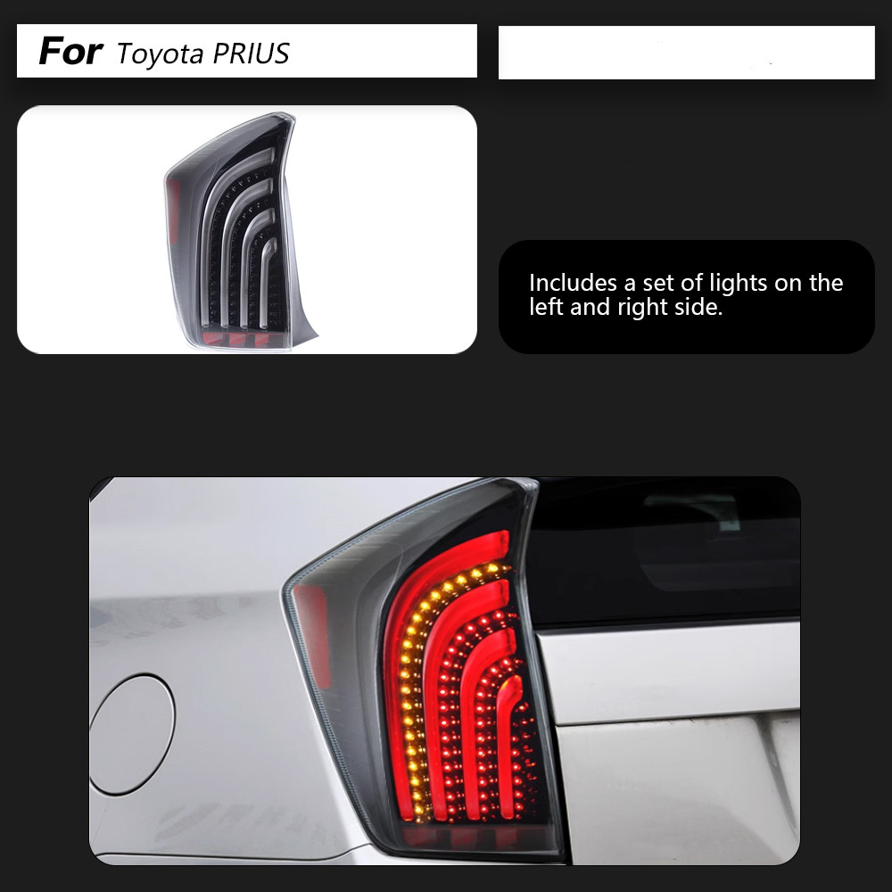 Car Styling for Toyota PRIUS Hybrid 2009-2014 Taillight DRL Rear Lamp Dynamic Turn Signal LED Brake Lights