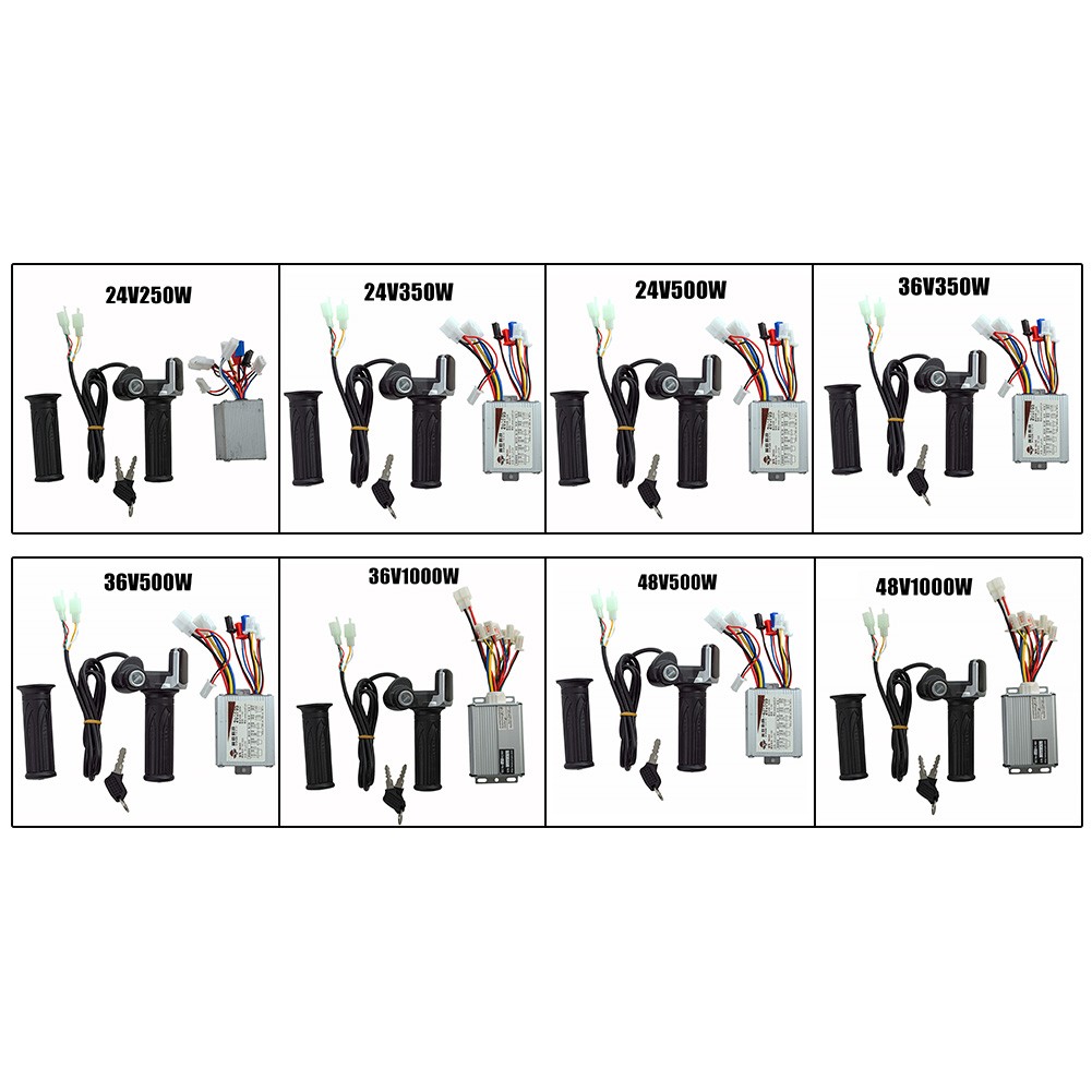 Steel Electric Bike Brushed Controller Throttle Grip Set 24-48V 250W-1000W For Electric Scooter EBike Bicycle Accessories