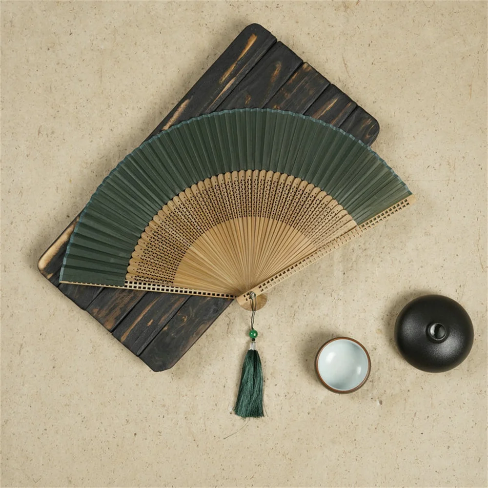 Carved Bamboo Folding Fan, Wedding Hand, Fragrant Party Prop, Chinese Wooden Fan, Vintage Hollow, Antiquity Folding Fans