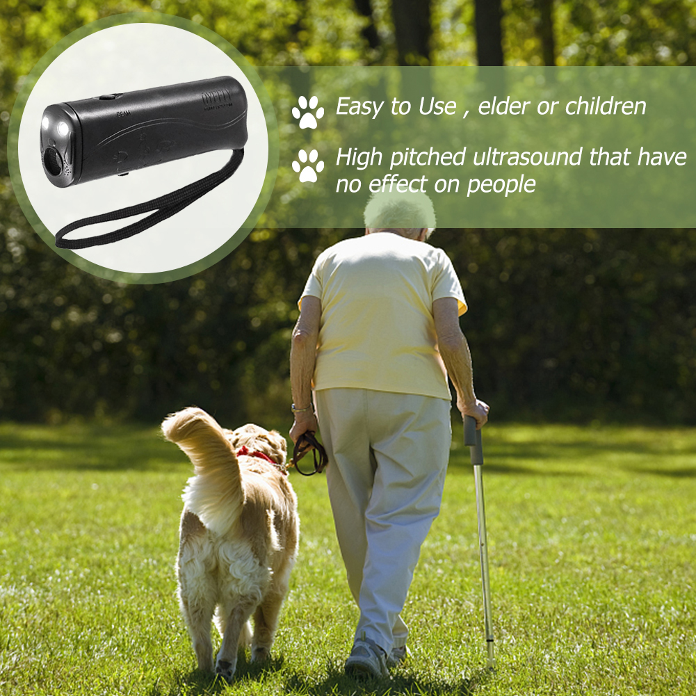 Ultrasonic Anti Barking Equipment with LED Flashlight Dog Training Device Portable Dog Repeller Barking Control Stop Repeller