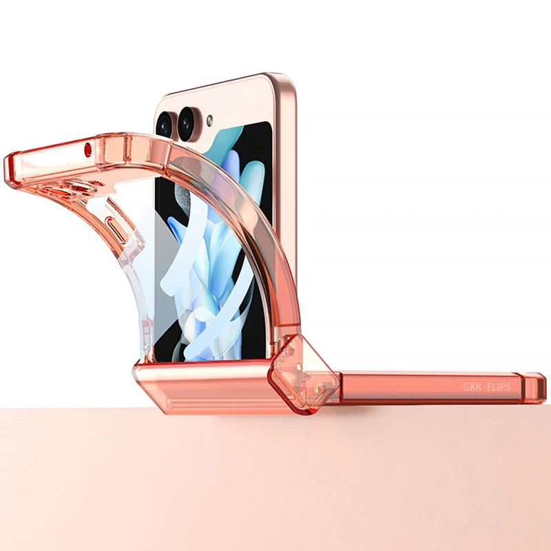 For Case Silicone Airbag Samsung ddmysmile Galaxy Z Flip 5 5G Hard Cases All-Included Hinge Bumper Shell Z Flip5 Zflip5 Protective Cover Smile