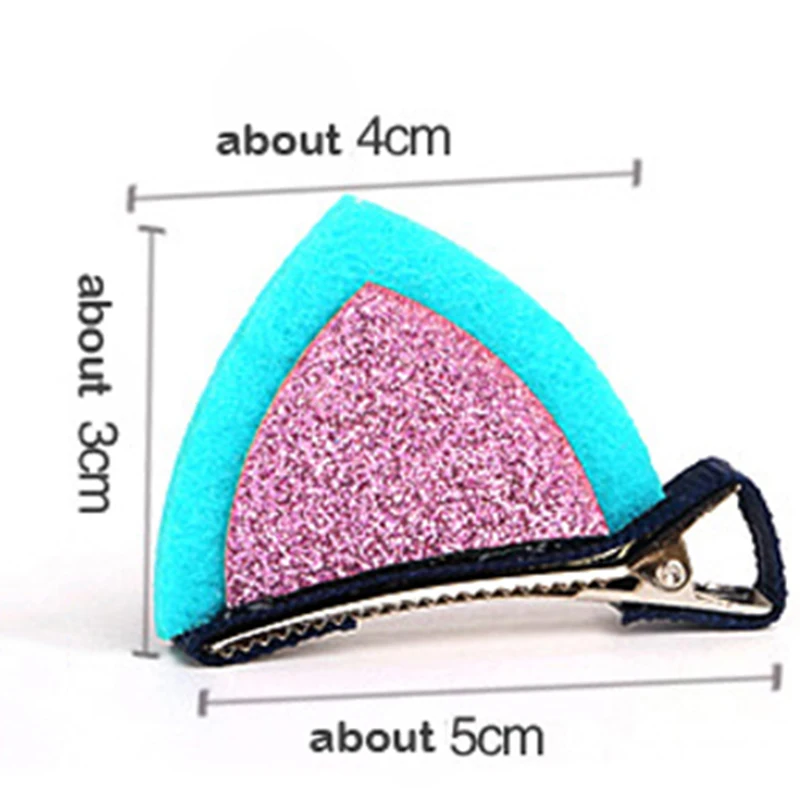 Girls Ears 2PCS/Lot Cat Barrettes Hair Clips Cute Little Sequins Safety Hairpin Lovely Children Ornaments Kids Hair Accessories smile