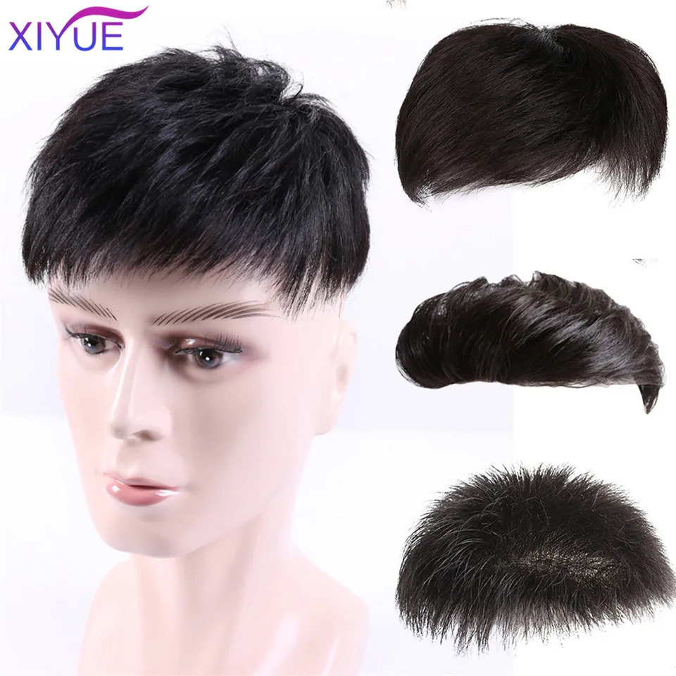 XIYUE Mens wigs mens short hair synthetic natural hair patches 241108