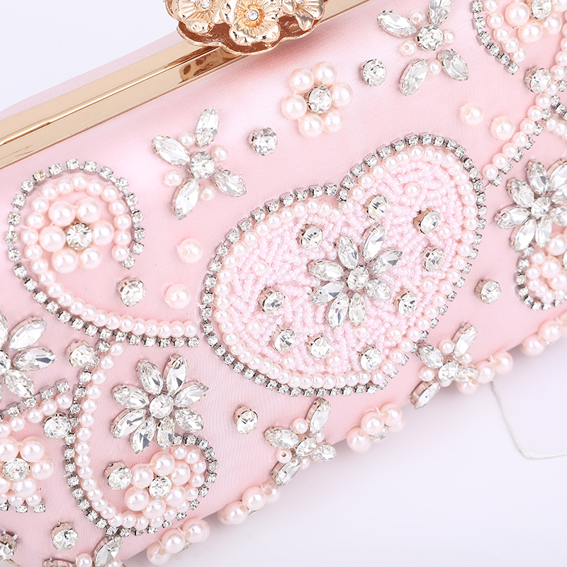 Pure handmade beaded dinner party bag Elegant clutch bag All-in-one chain shoulder bag Women's evening gown bag storage bag