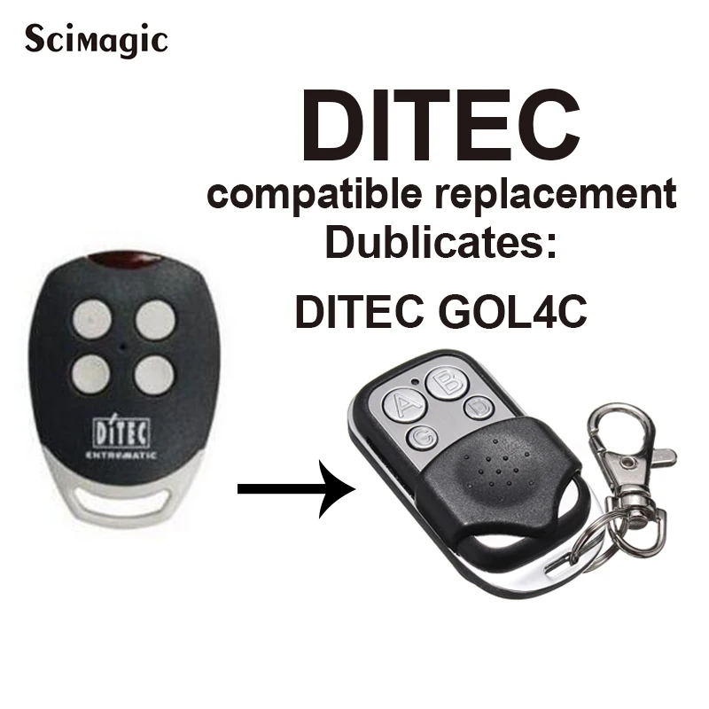 2 Types For Remote Ditec Entrematic Gol4C Fixed Code 433MHz new 2025 433.92 DitecGOL4C Garage Door Opener Remote Control Clone