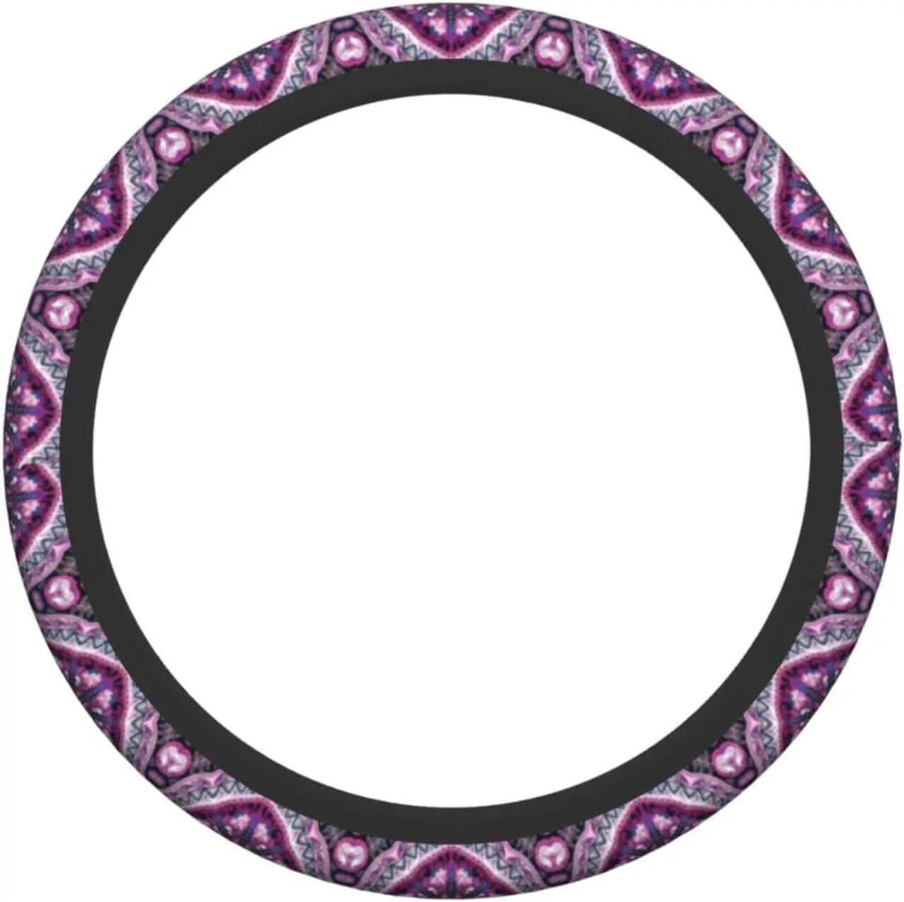 Boho Steering Purple Car Wheel Cover Universal Neoprene Anti Slip Car Accessories Decorative Wheel Protector Sedans Cars Trucks smile