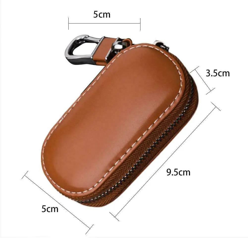 Holder Men Housekeeper Key Leather Car Key Wallets Keys ddmysmile Organizer Women Keychain Covers Zipper Key Case Bag Unisex Pouch Purse Smile