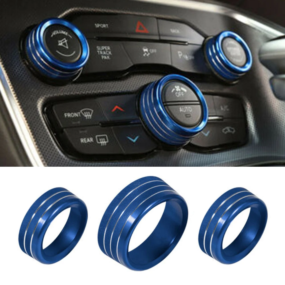 For Jeep Grand Cherokee 14-21,Aluminum Alloy Climate Volume Turn Knob Ring Cover