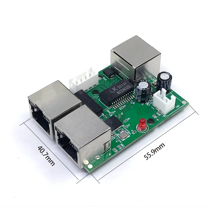 Mini PCBA 4Ports Networkmini ethernet switch module 10/100Mbps 5V 12V 15V 18V 24V